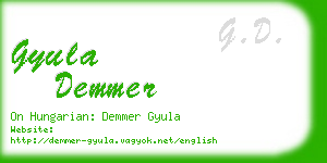 gyula demmer business card